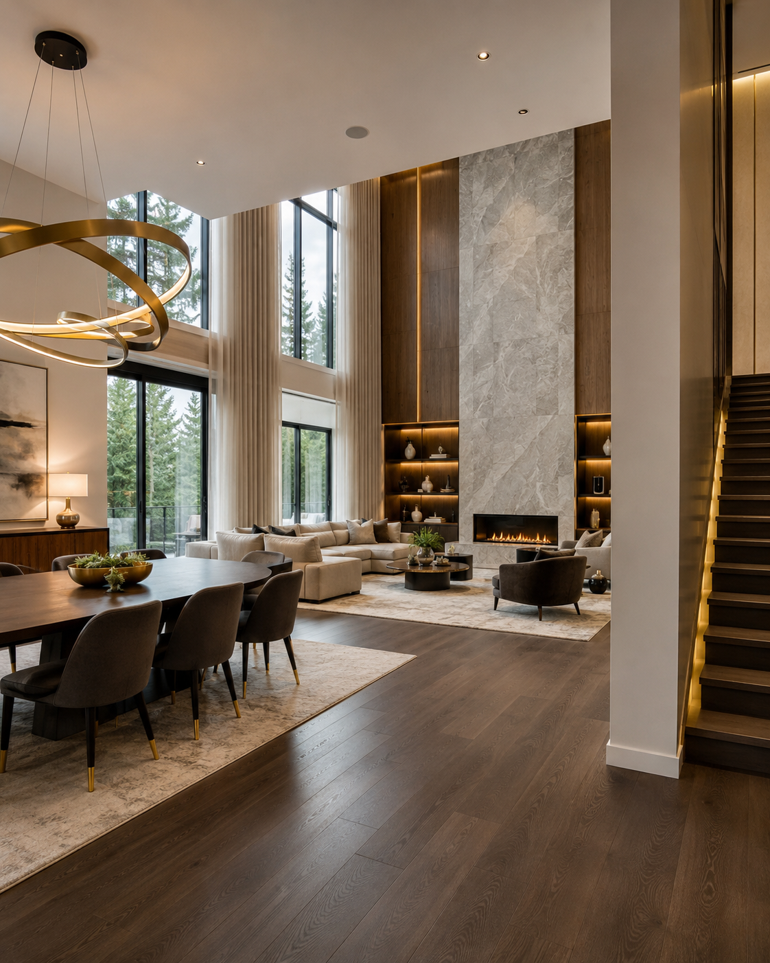 Whole-home renovation living room